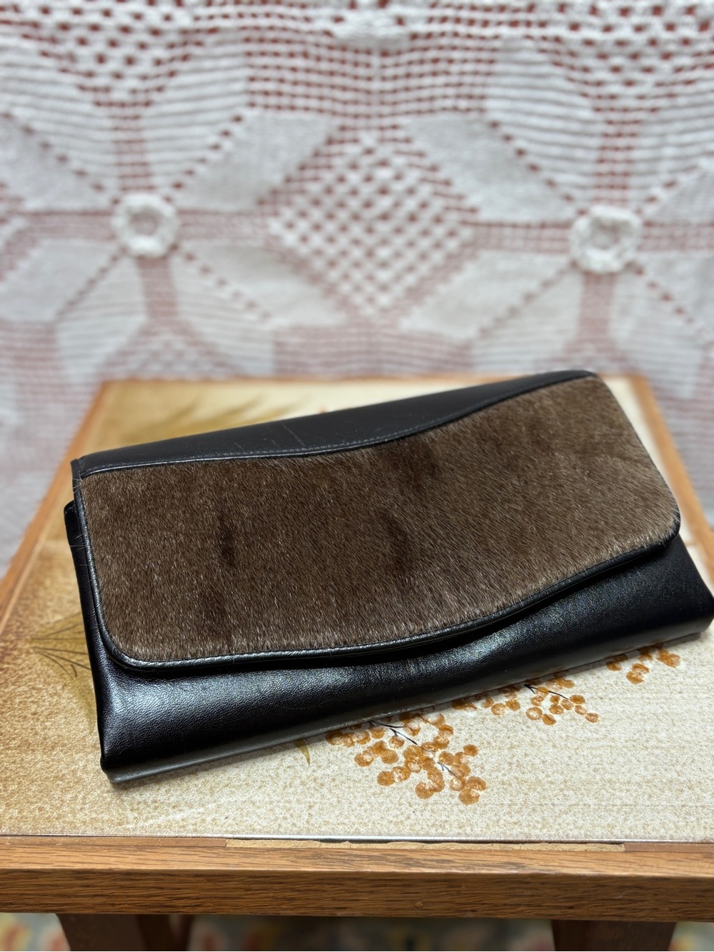 Vintage Canadian Sealskin & Leather Clutch